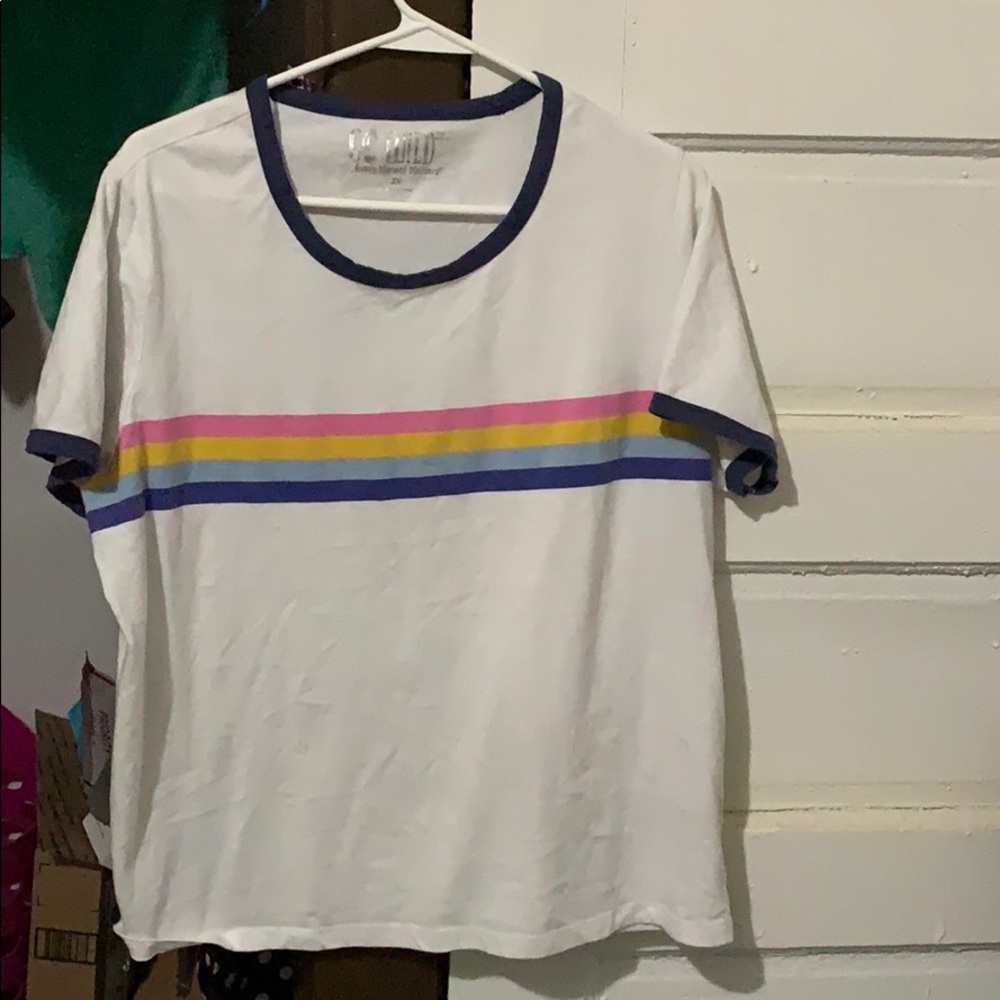Basic white tshirt with stripes!